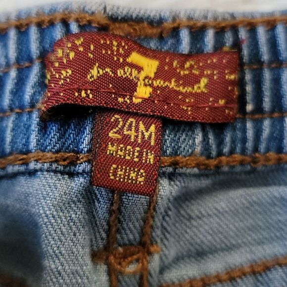 7FAM ROLLED CUFF JEAN SHORTS, SIZE 24 MONTHS - Picture 6 of 10